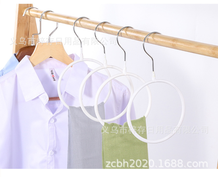 浸塑纳米围巾架高档多功能金属围巾圈丝巾展示架领带防滑衣挂厂家详情14