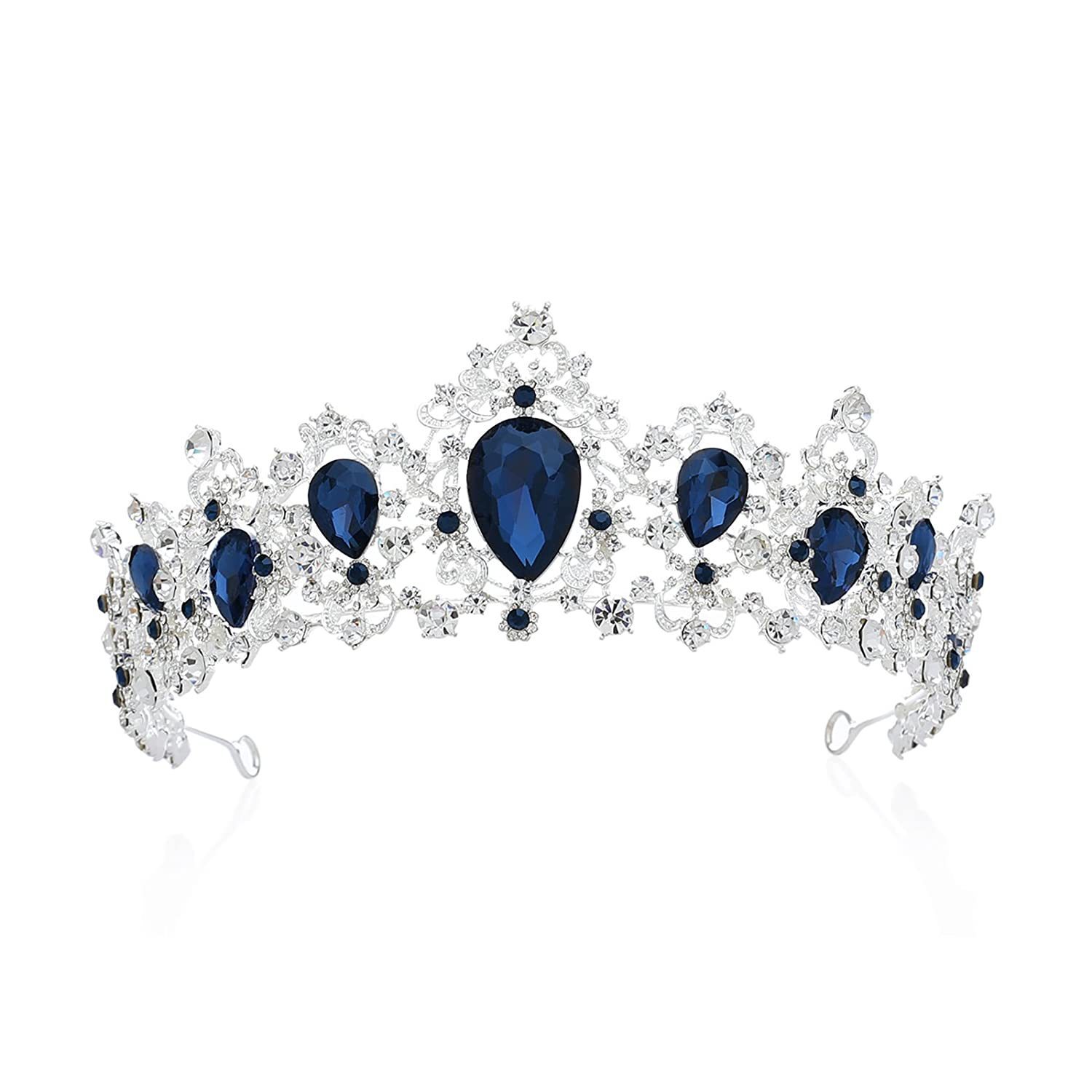 Tocados transfronterizos al por mayor europa y Estados Unidos diamantes de color cristal popular lujo noble adorno de pelo corona novia boda corona grande pic 6