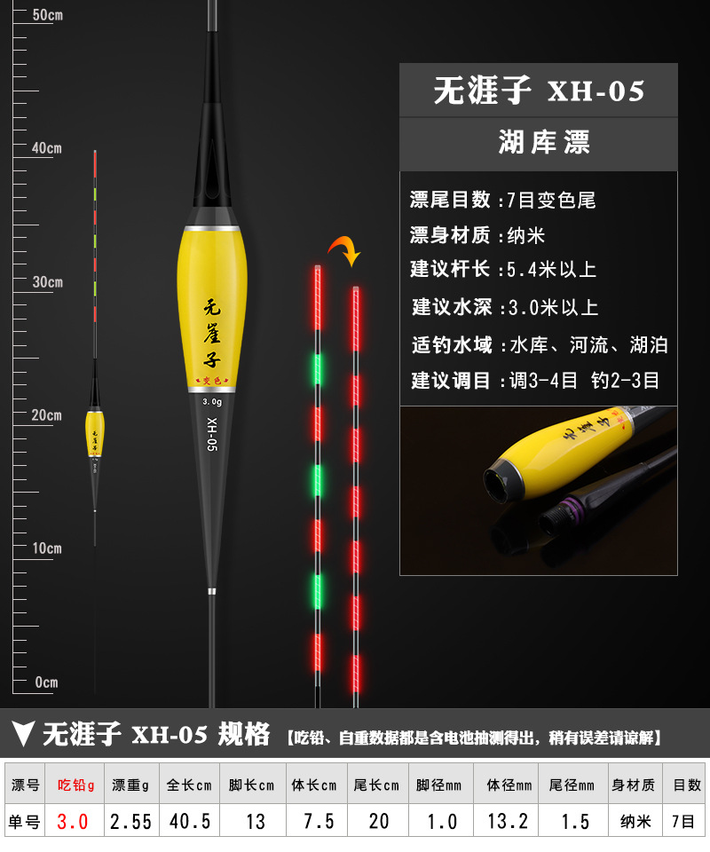 Luminous float bite hook color-changing float large object electronic float night fishing carp float super bright intelligent alarm fishing gear hard tail pic 54