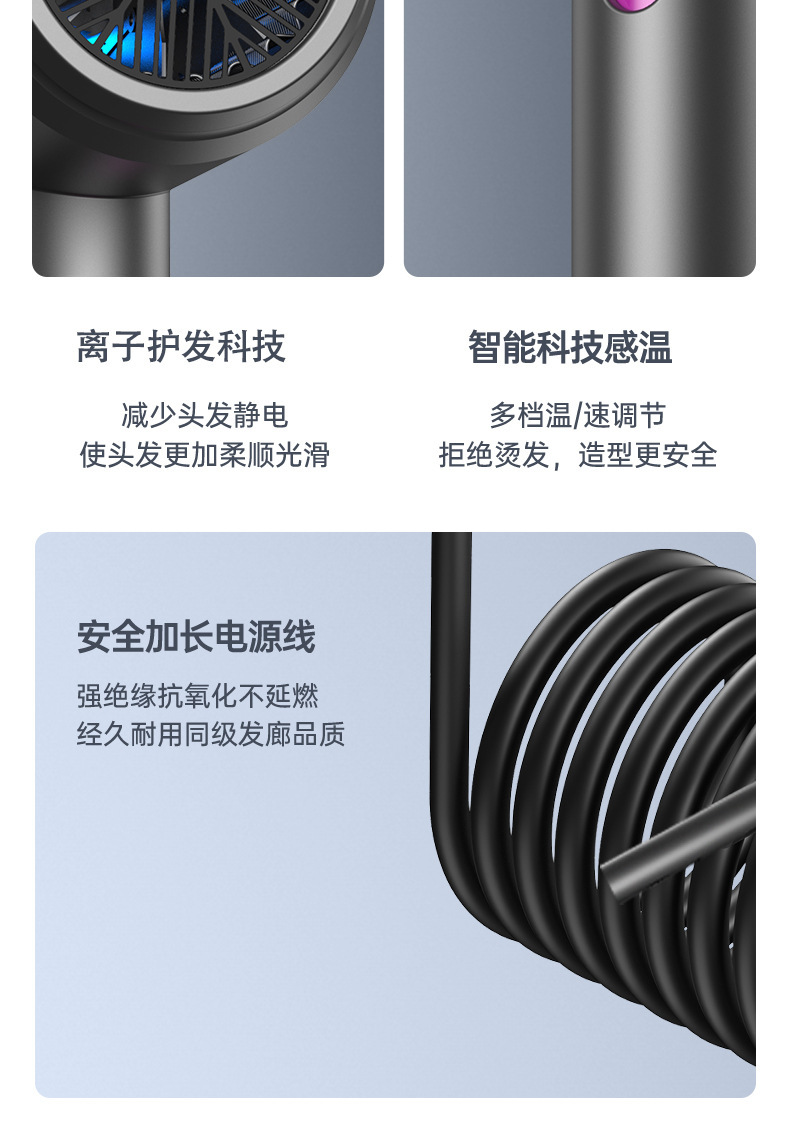 2024新款大功率电吹风机负离子护发理发店廊家用学生宿舍速干静音详情26