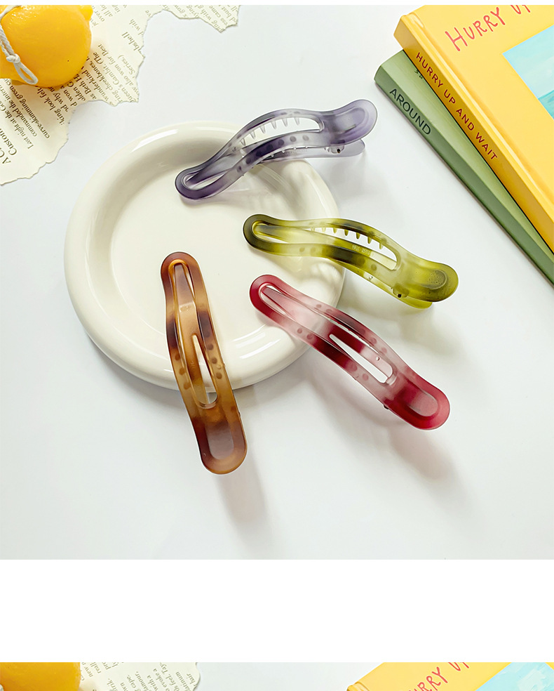 The gradient matte duckbill hairpin from Dongdaemun, South Korea, features a simple yet sophisticated hairpin top clip and a hair accessory for the back of the head pic 9