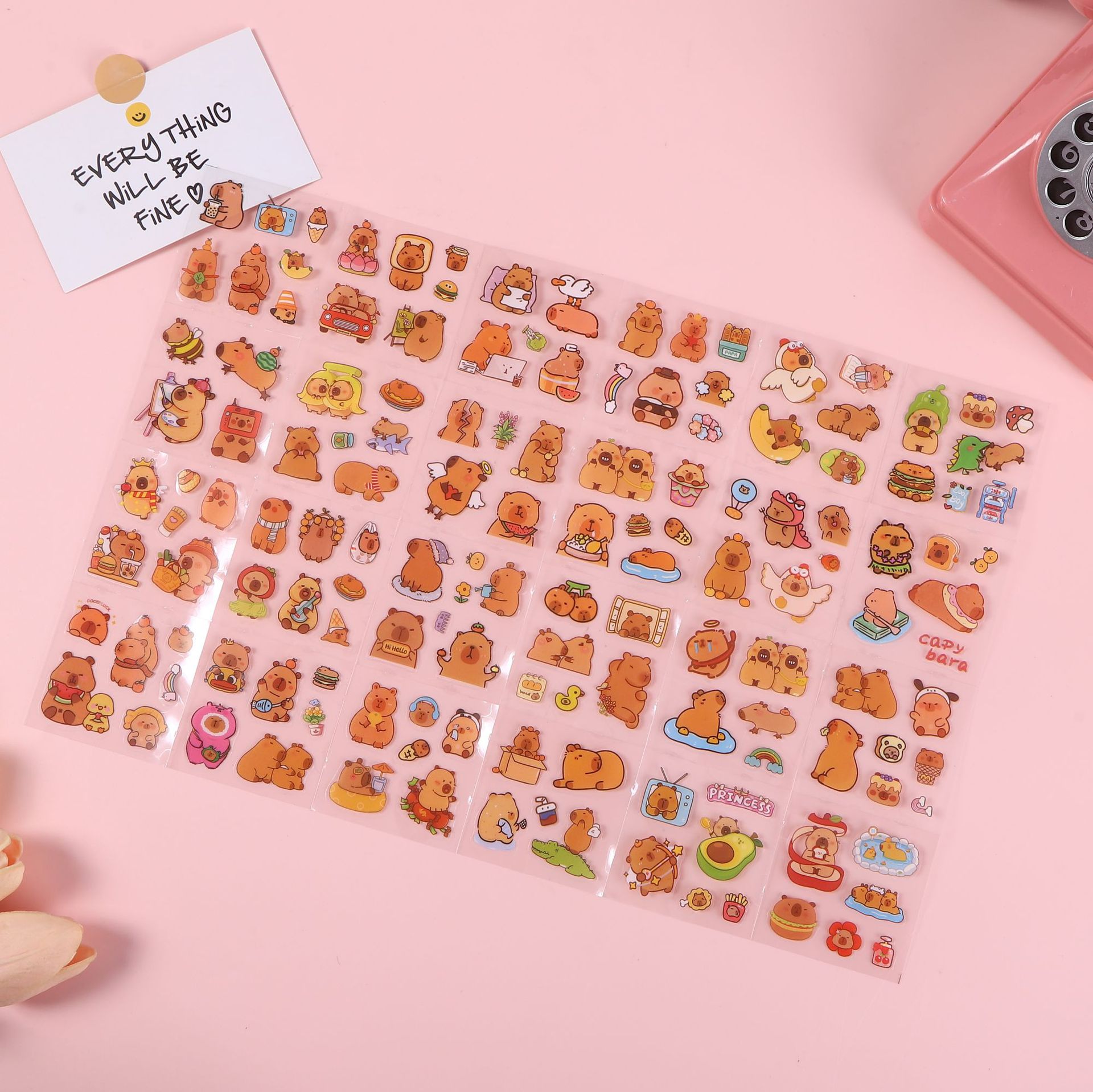 100张不重复手账贴纸防水可爱卡通创意贴画儿童卡皮DIY换装批发详情3