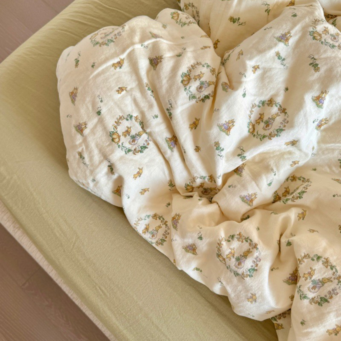 小红书A类全棉有氧双层纱四件套母婴级透气纯棉纱布小清新Kitty猫详情13