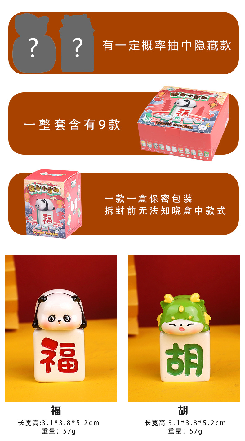 新款发财小雀神盲盒手办桌面装饰小摆件新春礼品创意潮玩公仔批发详情3
