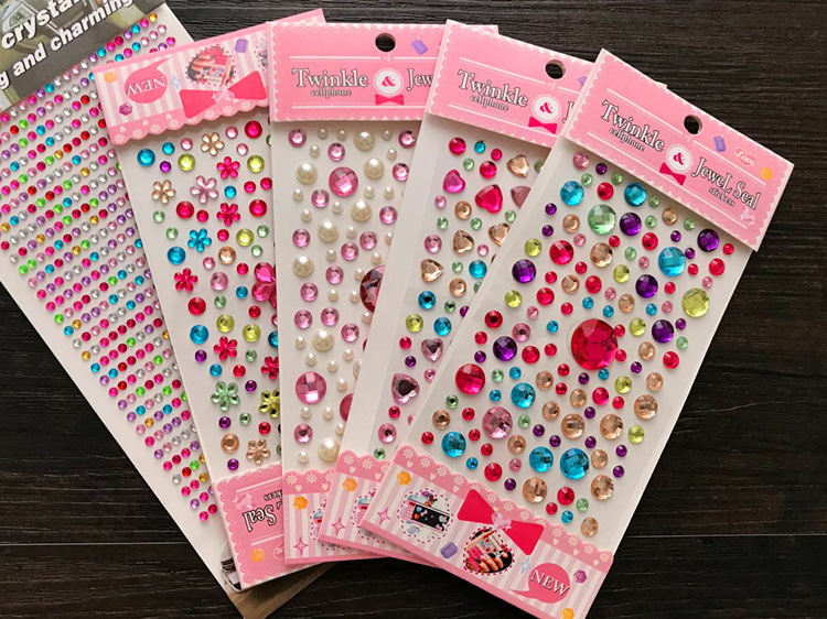 儿童宝石贴纸水晶钻石卡通贴女孩益智文具闪亮公主奖励贴画换装详情1