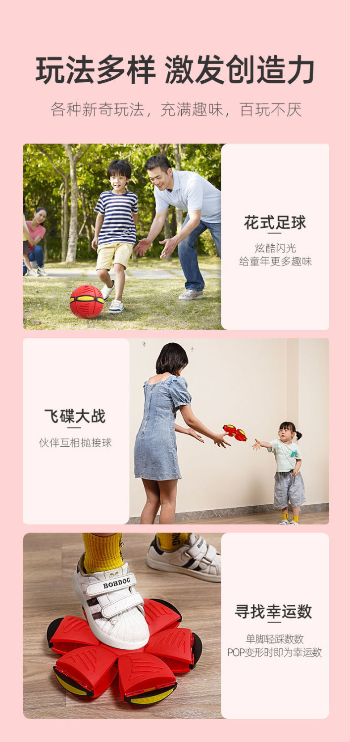 弹力踩踩球魔幻飞碟球脚踩变形球益智儿童室内户外球类玩具摆摊详情4