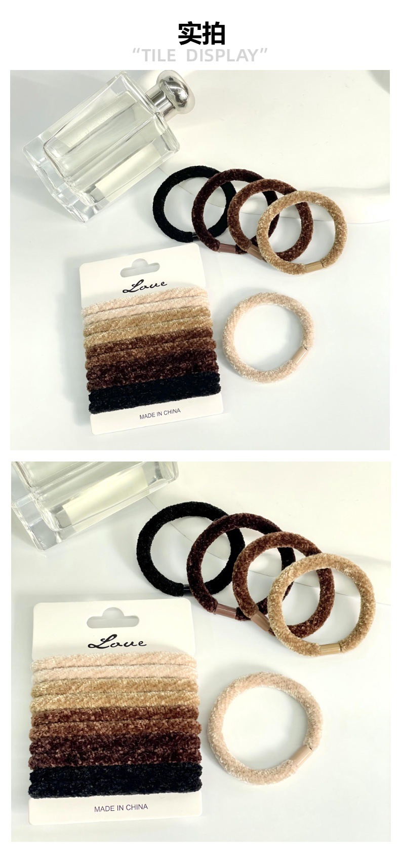 A new cross-border product, the plush hair band, is highly elastic and durable. It is a simple and elegant hair accessory for women with a high-end Korean look pic 4