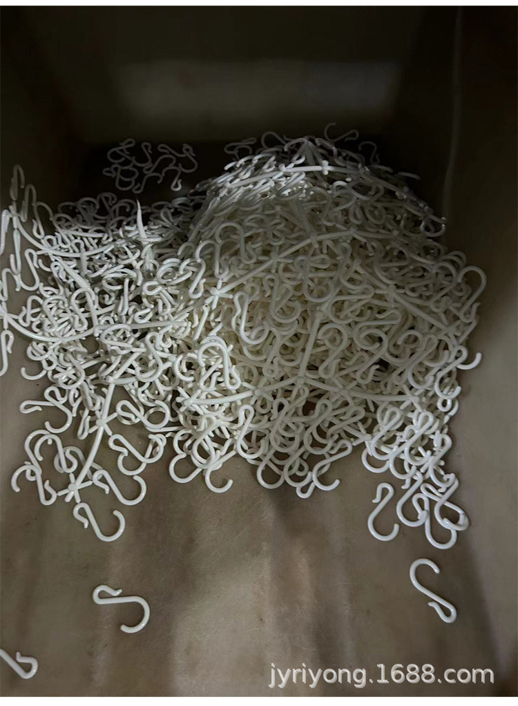 White plastic S-shaped hook sliding track S-shaped hook loose parts, kitchen storage plastic S-shaped door rear small hook S-shaped hook pic 7