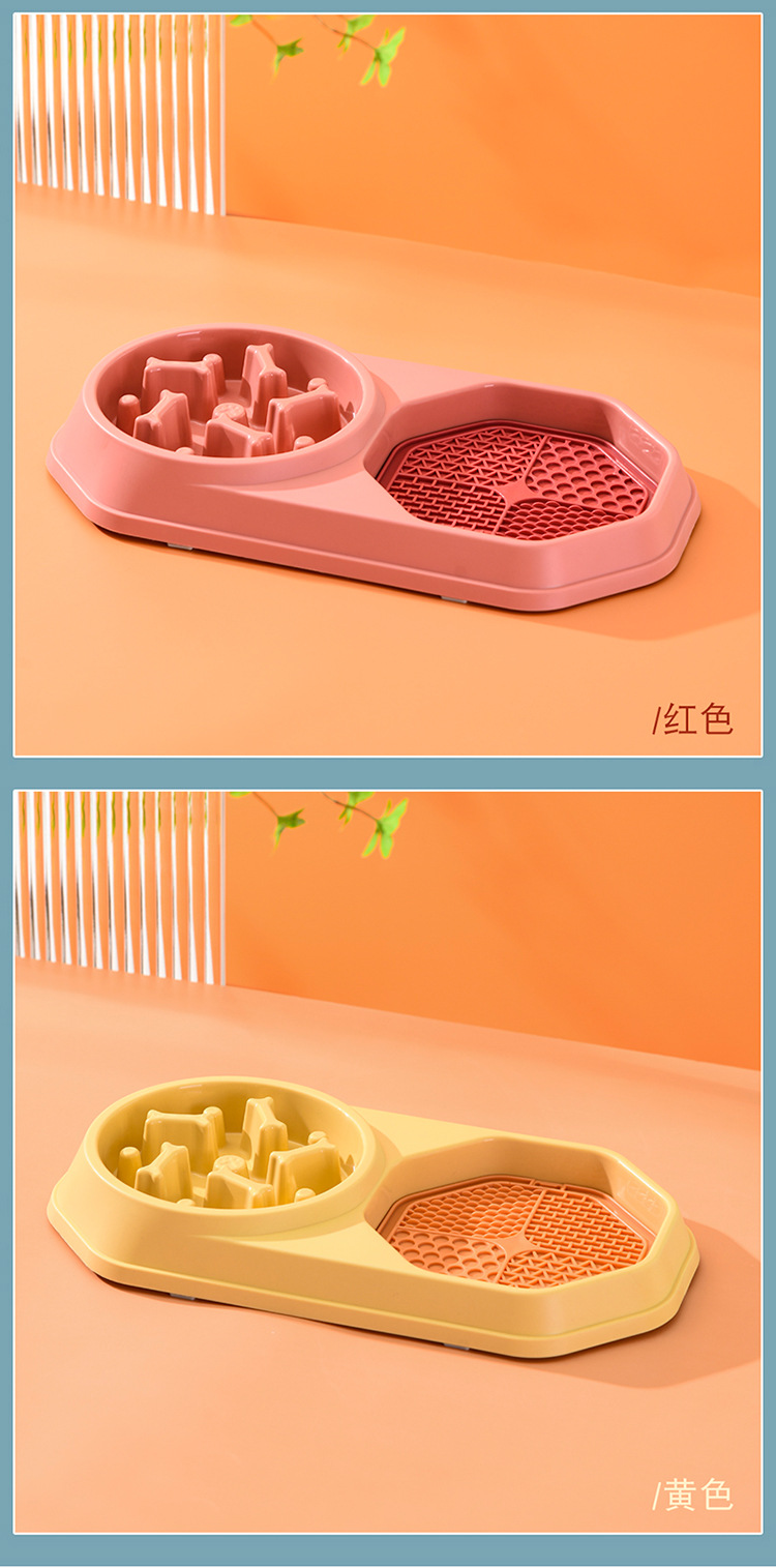 Rongka Pet Cross-border Anti-Tipping cat Bowl, dog bowl, Feeder, anti-choking dog bowl, rice bowl, plastic pet bowl, slow food bowl pic 10