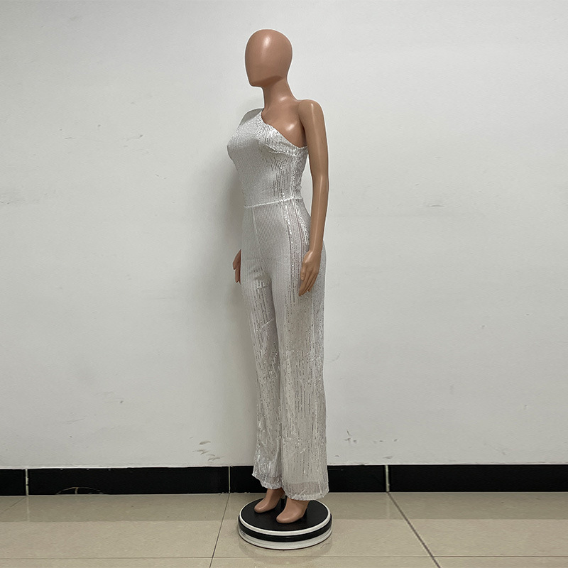 新中式无袖连体衣独立站夏季单肩亮片连体裤女批发详情30