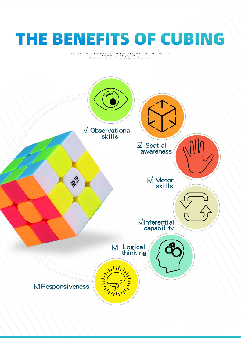 Qiyi Rubik's color Cube奇艺勇士S彩色三阶魔方顺滑益智玩具定制详情4