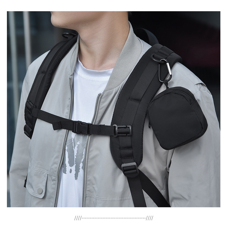 新款双肩背包男户外大容量学生书包可定LOGO轻便摄影包潮牌旅行包详情23