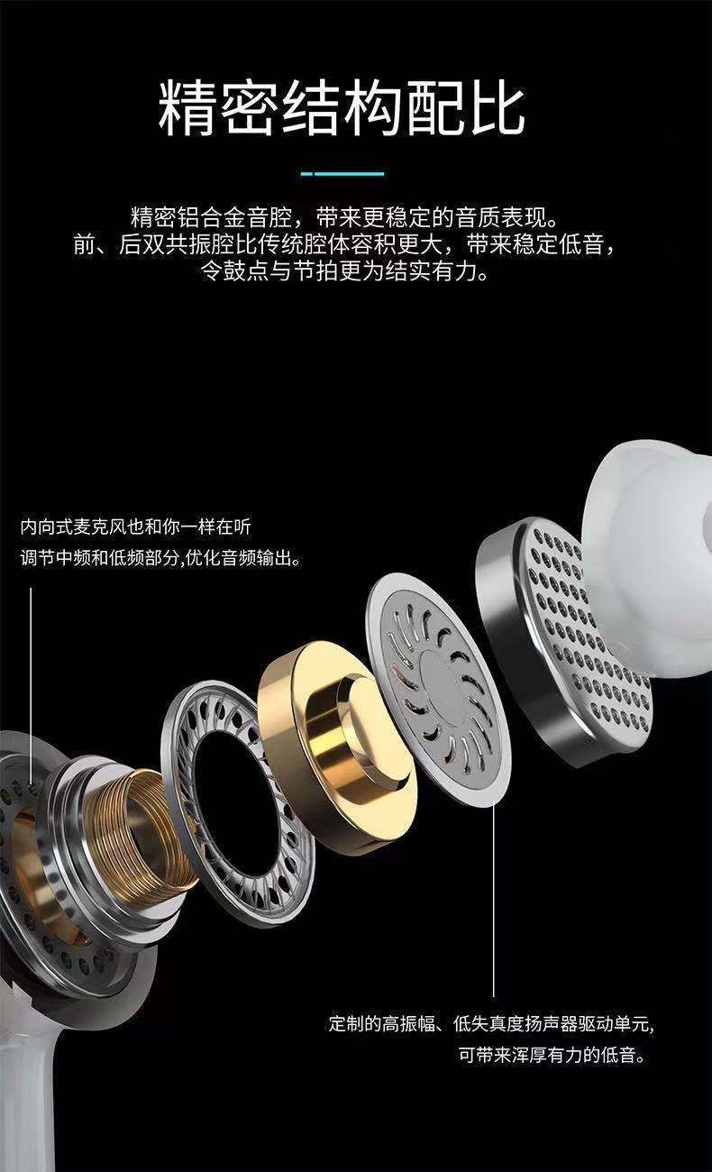 Wired noise-cancelling earbuds are compatible with iphoneX, Apple Type-C interface round hole, Huawei, vivo, Xiaomi and oppo headphones pic 5