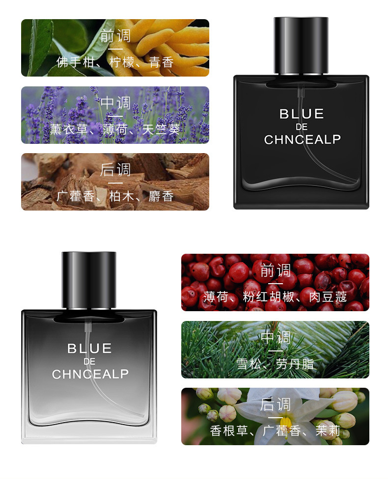 越南外贸跨境爆款品牌网红迪香儿蔚蓝男士香水50ml持久淡香水批发详情7