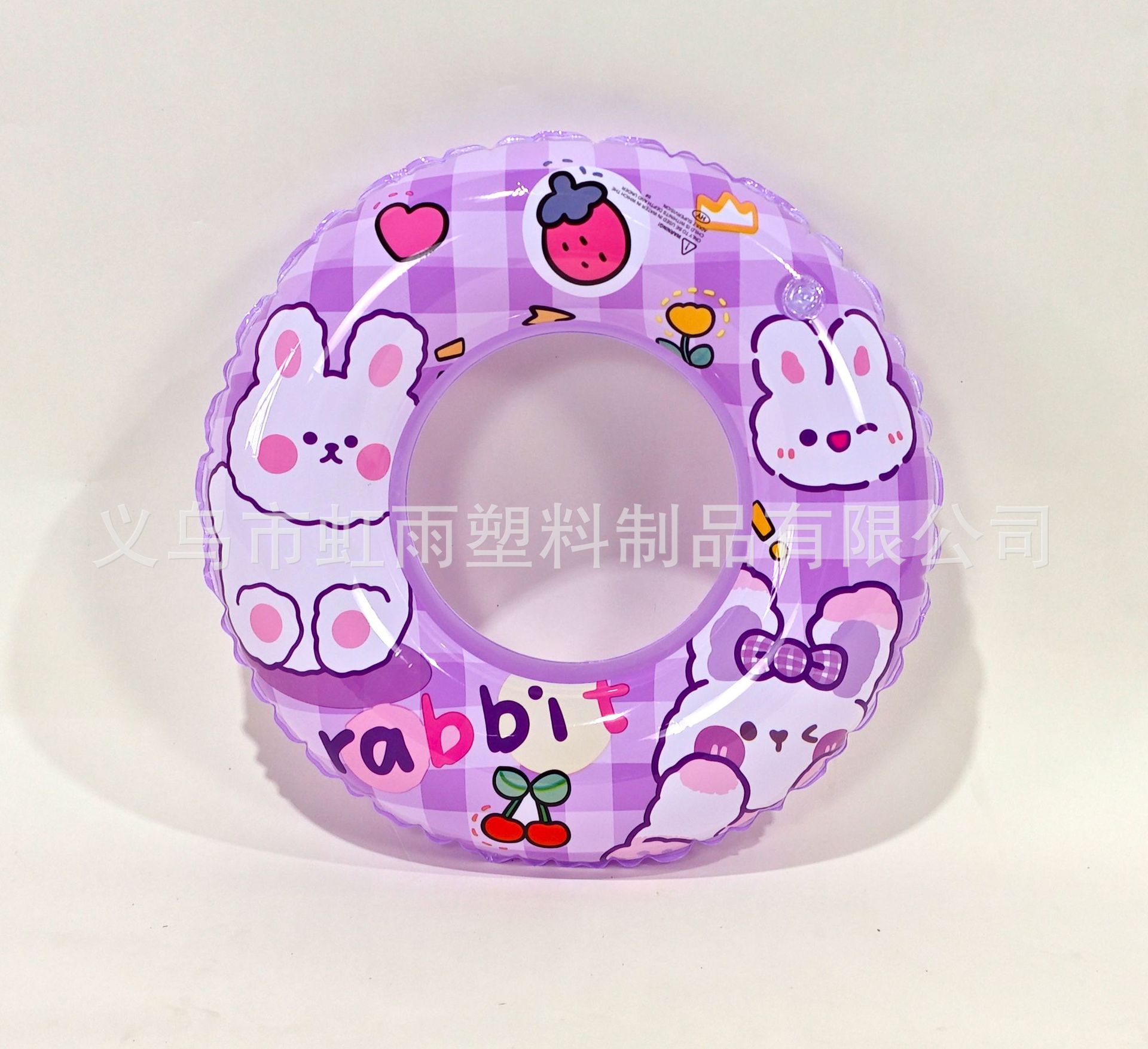 虹雨女孩卡通紫色草莓兔水果雪糕泳圈环保PVC批发运动户外游泳用品详情5