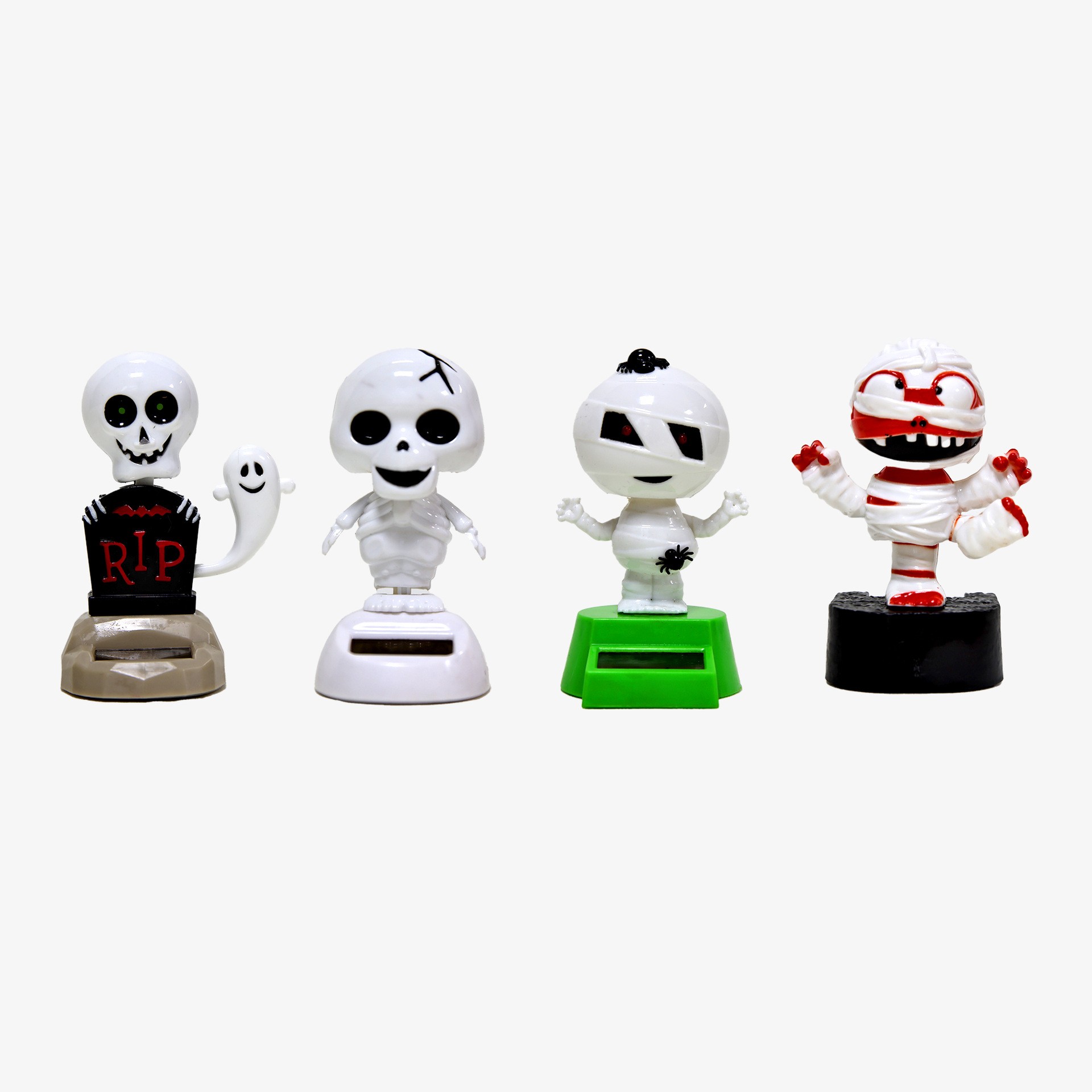Cross-border best-selling solar-powered Halloween Skeleton Witch Ghost car automatic shaking head car interior ornaments are available for wholesale pic 1