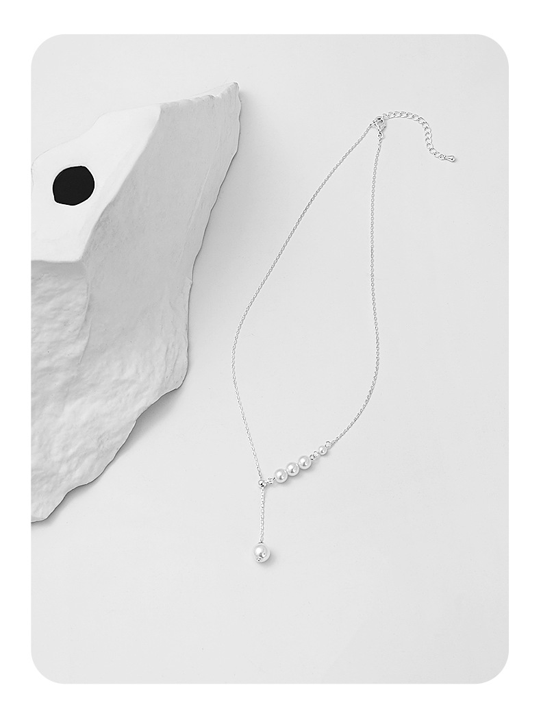 可抽拉Y字珍珠项链女百搭小众轻奢高级感锁骨链气质ins风潮流项链详情5