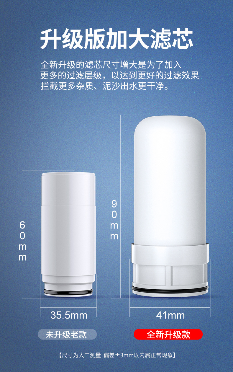 New stainless steel faucet water purifier, detachable and washable, kitchen tap water filtration, live-streaming cross-border delivery water purifier pic 11