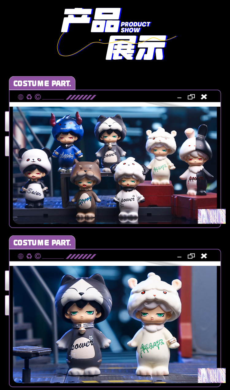 Costume party blind box cartoon figurines, fun boys and girls, children and adults, resin handicrafts, cute 2D pic 6