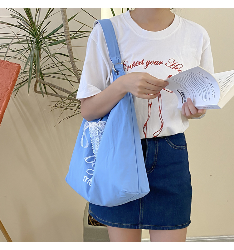 自制夏季大容量刺绣帆布包ins风简约字母通勤百搭纯棉单肩包详情25