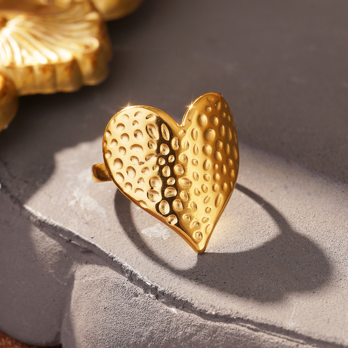 Cross-border European and American fashion golden titanium steel geometric opening adjustable ring, a niche and high-end stainless steel ring pic 38