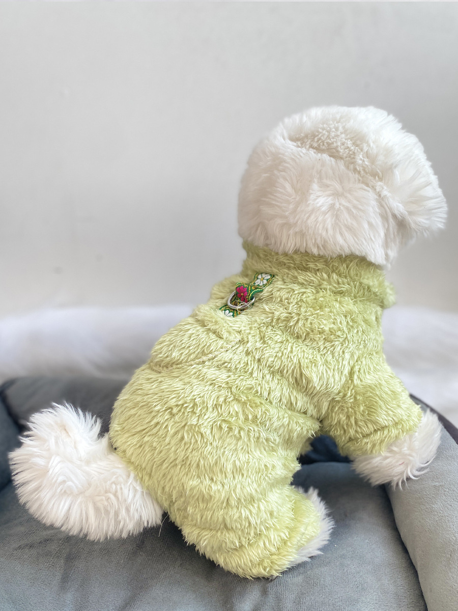 超小体狗狗猫咪衣服秋冬季毛绒四脚小码奶狗奶猫幼犬茶杯犬带牵引详情18