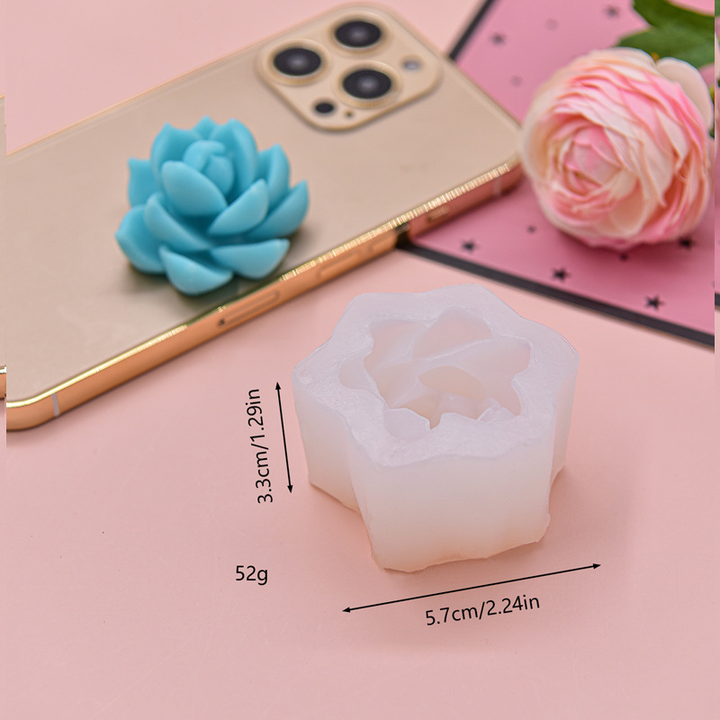 Choukai succulent plant silicone mold diy Chocolate mousse Cake decoration Scented gypsum candle drip glue mold pic 3