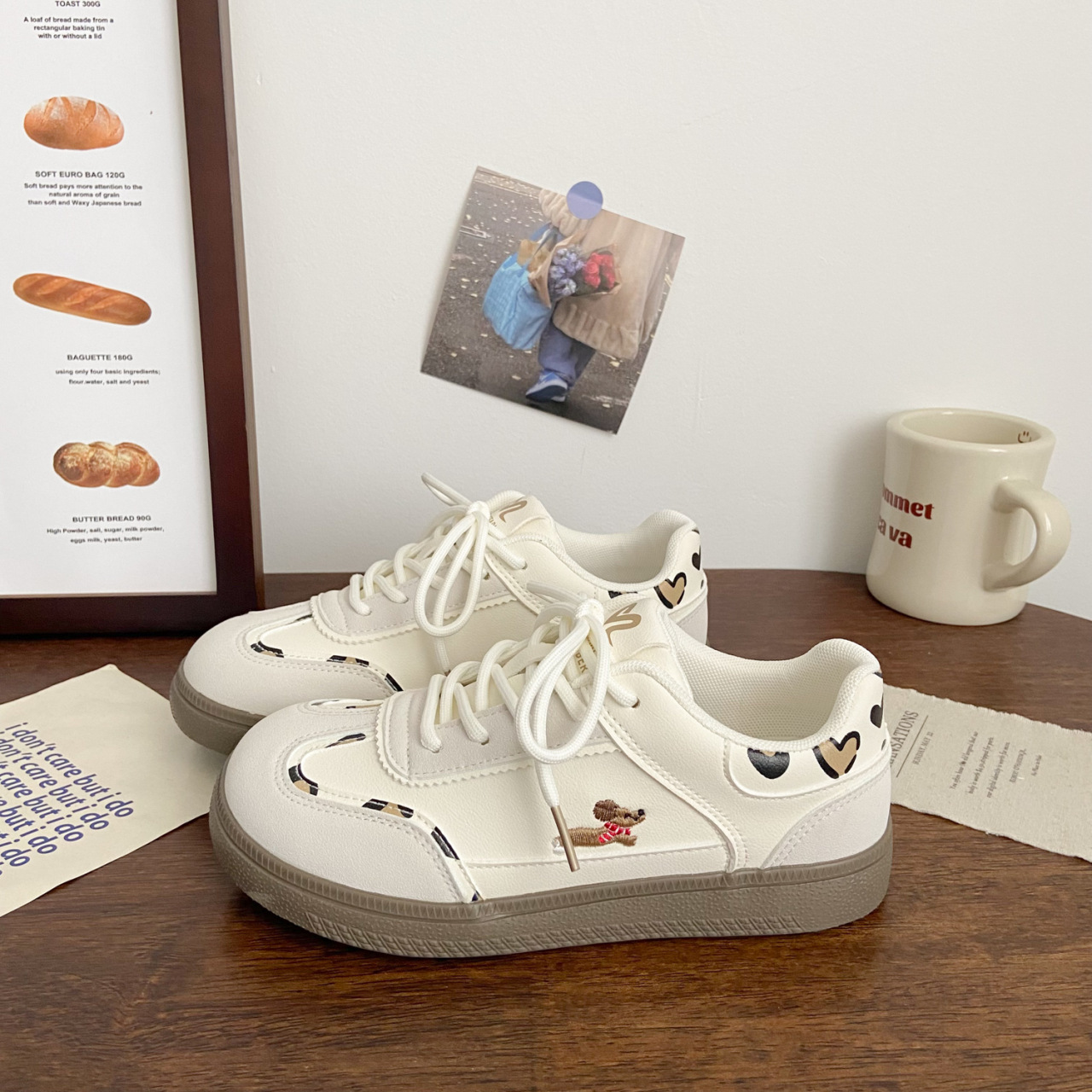 FGJX可爱小狗板鞋女2025秋季新款校园风德训鞋运动百搭休闲小白鞋详情1