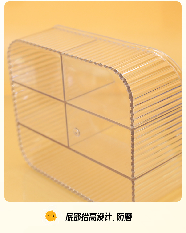 The transparent cosmetic storage box on the desk exudes a high-end feel. The light luxury acrylic dressing table storage box and pen holder are suitable for office use pic 30