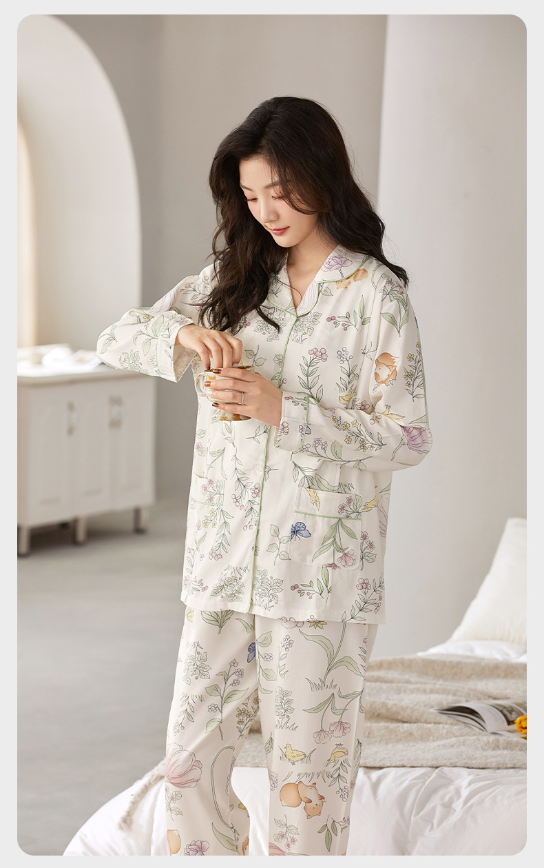 孕期产前套装春夏季新款孕妇产后月子服睡衣哺乳喂奶装家居服女士详情24