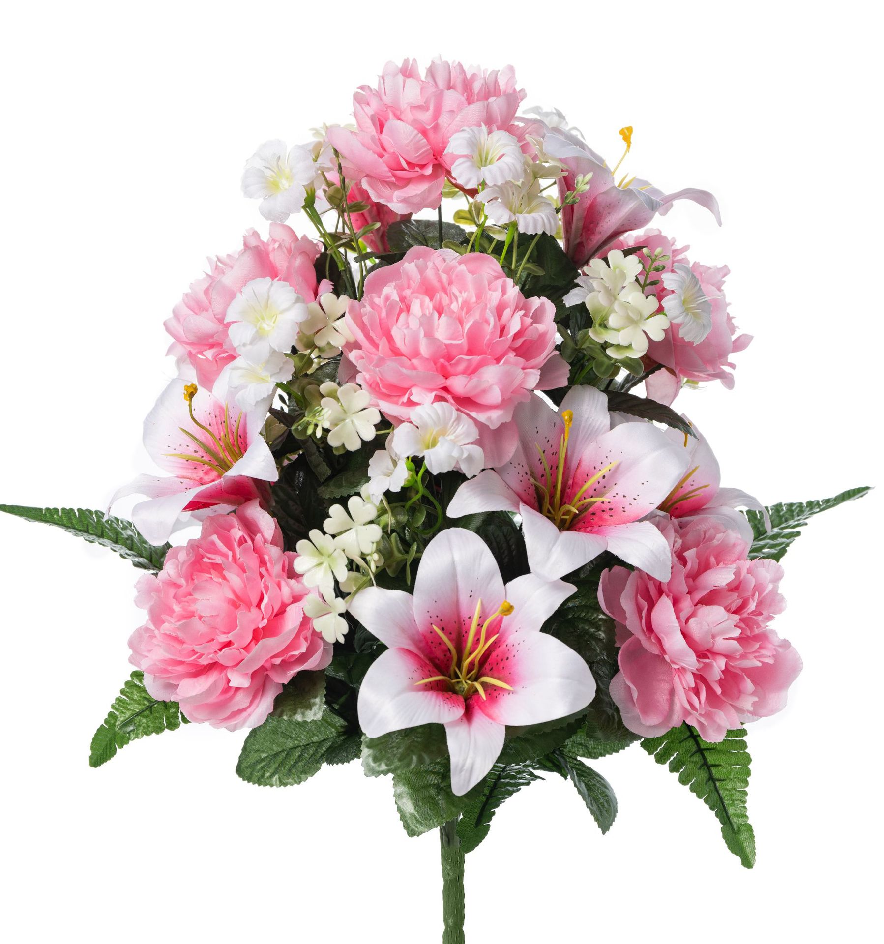 外贸跨境货源24头大把束仿真花玫瑰百合假花花束仿真花装饰摆件详情17