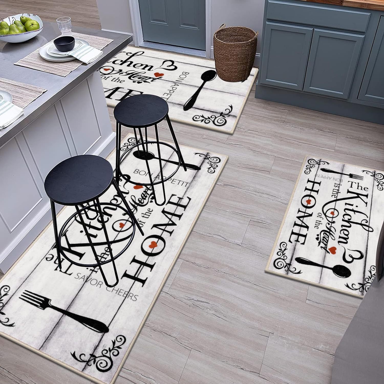 Amazon dropshipping home kitchen carpets, thickened long strip combination floor MATS, oil-absorbing and dirt-resistant bathroom floor MATS wholesale pic 1