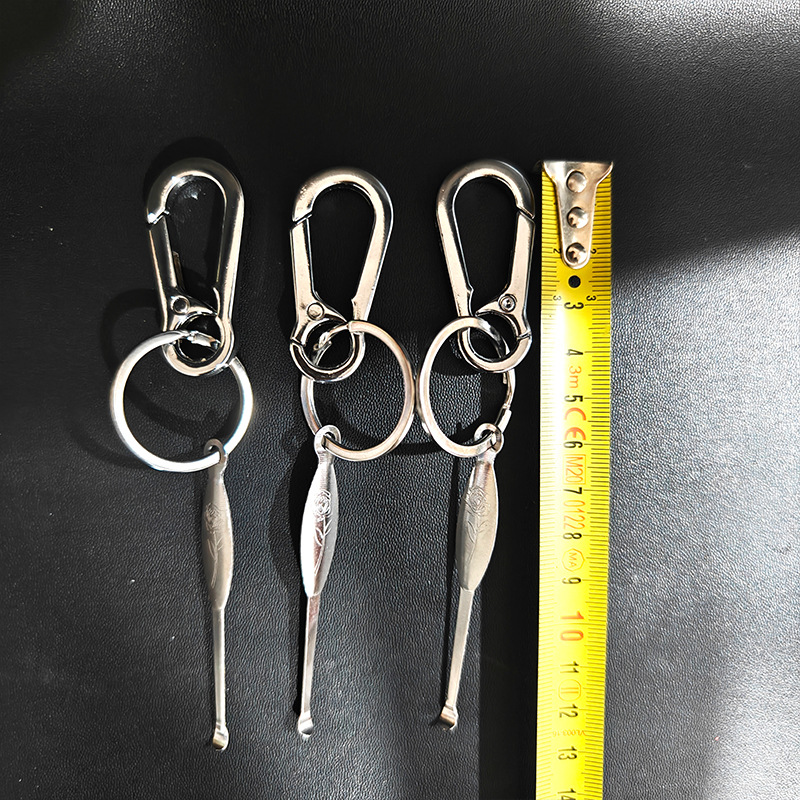 【门口】601耳勺钥匙扣 10个/卡 100/盒 120601耳勺钥匙扣新款男女用便携锌合金材质钥匙圈钥匙环耳勺2元货源详情1