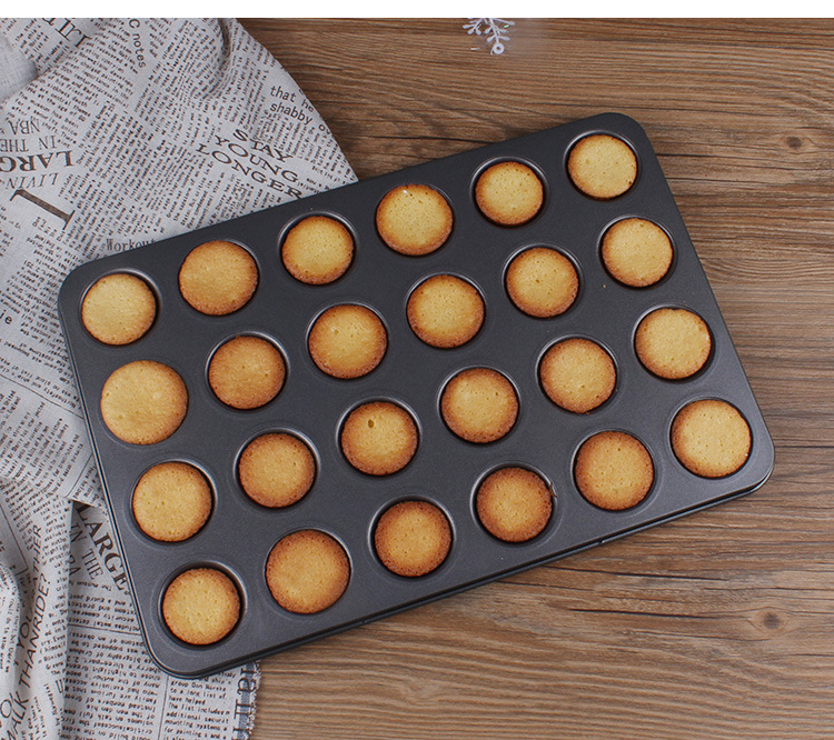 24-cup pudding mold for baking supplies, non-stick coated baking tray, 24-cup mini round pudding mold pic 8