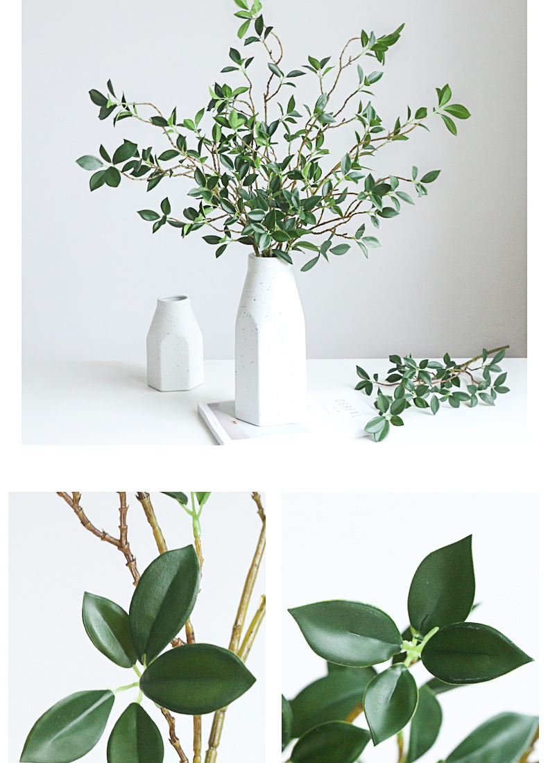 仿真绿植米兰叶榕树叶小清新家居茶几装饰人造假花办公园艺摆件榕叶绿植绿植装饰品详情20