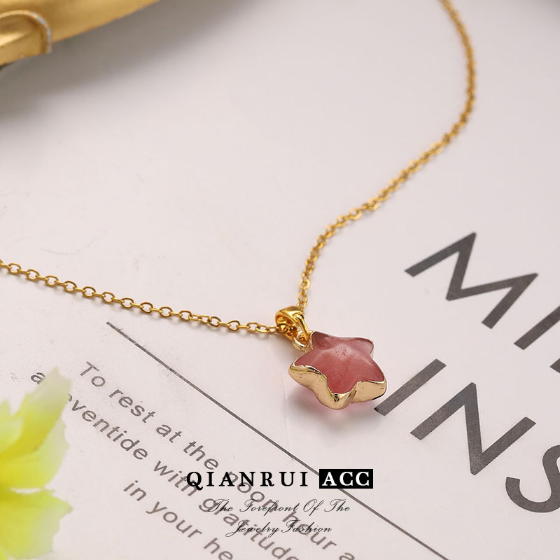 天然五角星吊坠高级感星星饰品小轻奢设计款项厂家项链批发锁骨详情18