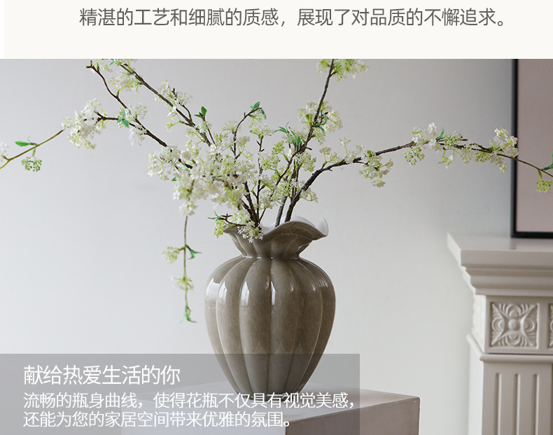 A vintage Fenton glass vase with grey pleated lace, French retro flower arrangement table decoration pic 10