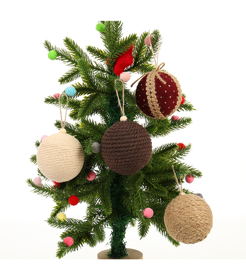 Cross-border navidad bobinado serie colgante de bola de pelo ambiente festivo escena colocación de accesorios decoración de árbol de navidad bola colgante pic 13