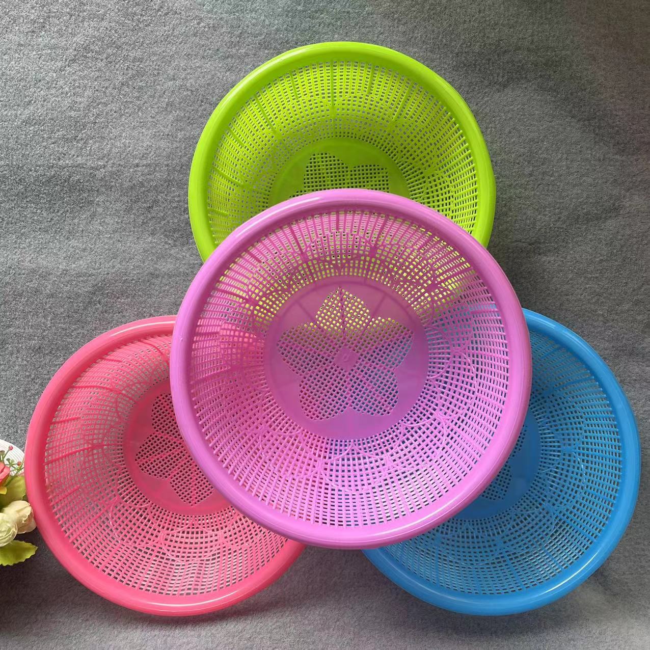 【 Zone 3-9 】216 Milan 400/ piece Household plastic vegetable washing basket, rice washing basket, draining basket, fruit and vegetable basket, water filter sieve, kitchen vegetable washing sieve, fruit sieve pic 2