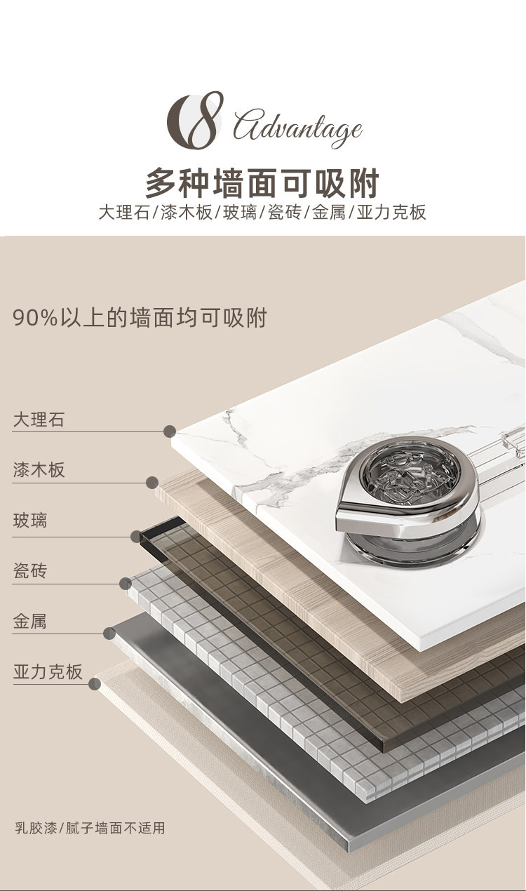 旋转挂钩轻奢宿舍吸盘式挂钩帽子包包浴室免打孔厨房粘钩粘胶强力详情12