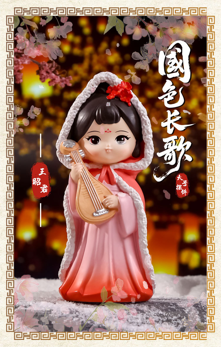 Cute ancient-style dolls, home and office desk ornaments, Hanfu figurines, resin princesses pic 7