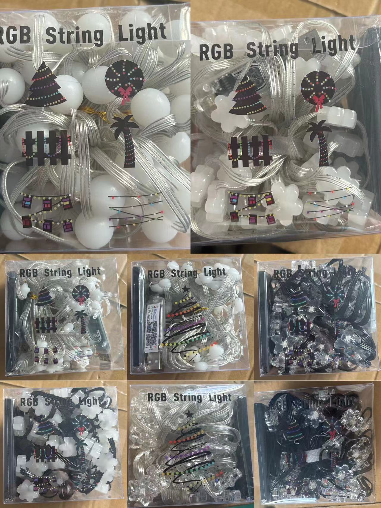跨境app蓝牙智能圆珠5V奶白爱心彩灯串店铺装饰灯球串幻彩皮线灯详情2