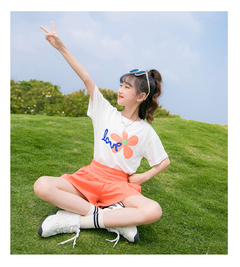 女童上衣夏装阔腿裤2024春夏季新款儿童洋气夏季运动套装中大童女详情14