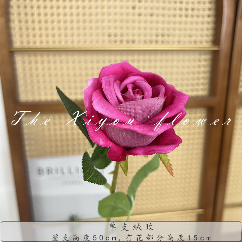 Single-branch velvet rose waterfall, romantic shopping mall park, popular check-in and photo backdrop, wedding arch, photography props pic 9