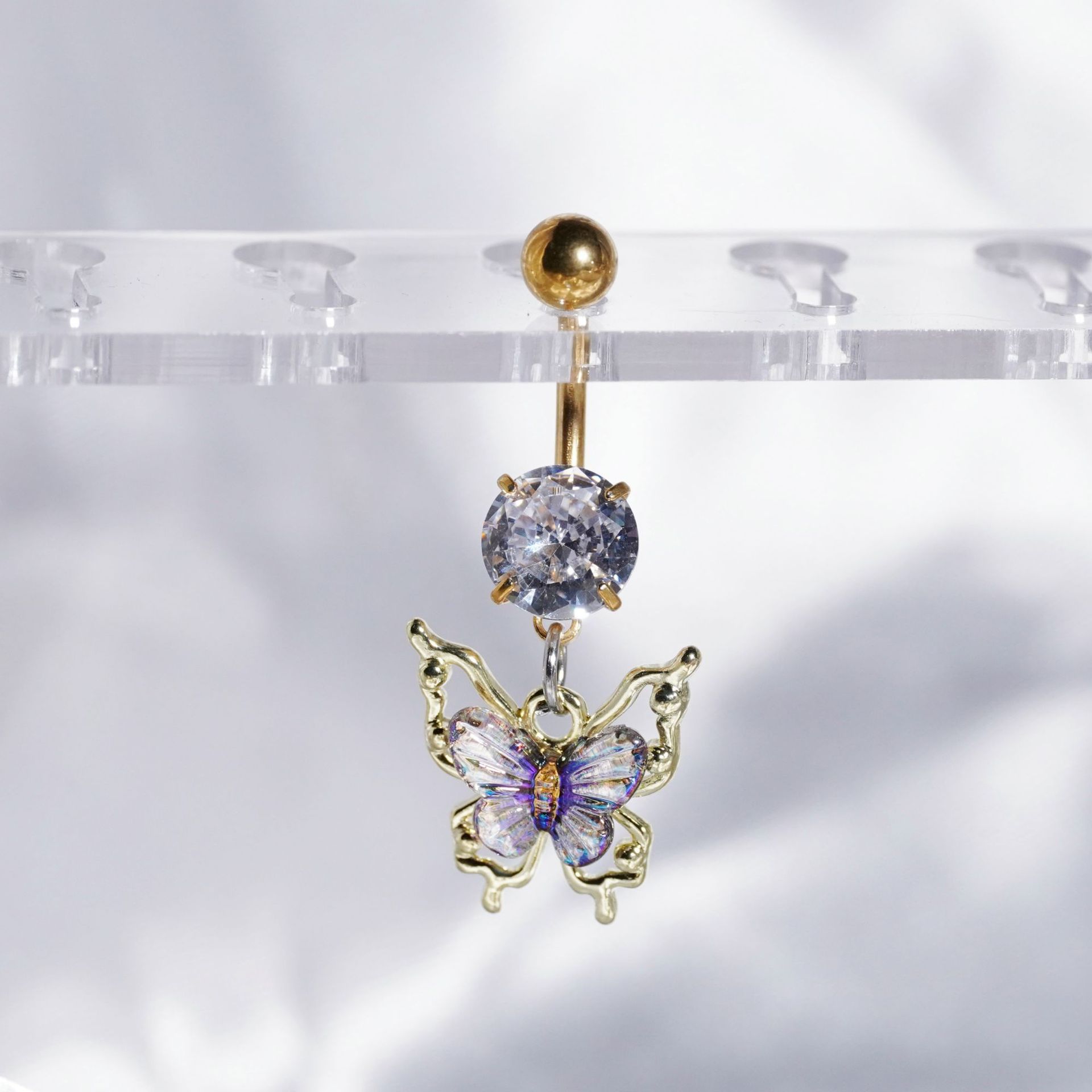 蝴蝶肚脐钉不锈钢肚脐环脐钉新款欧美跨境热销人体穿刺饰品ins风详情20