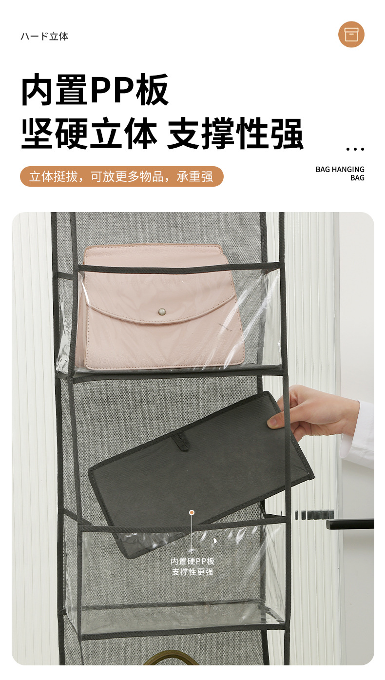 门后收纳袋家用多层包包玩具储物袋悬挂式墙上内衣杂物收纳挂架详情6