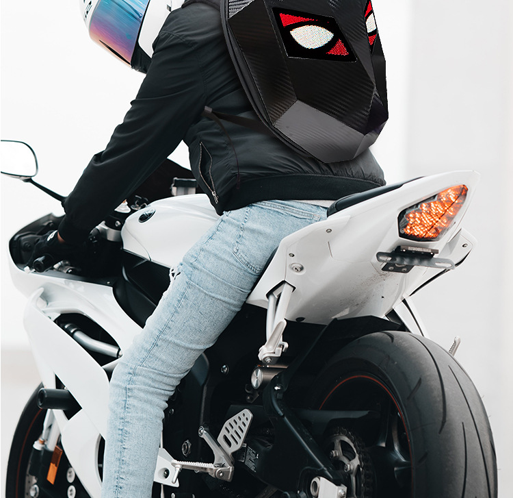 LED BACKPACK背包LED发光骑行机车头盔包防水蓝牙手机APP设置眼睛详情13