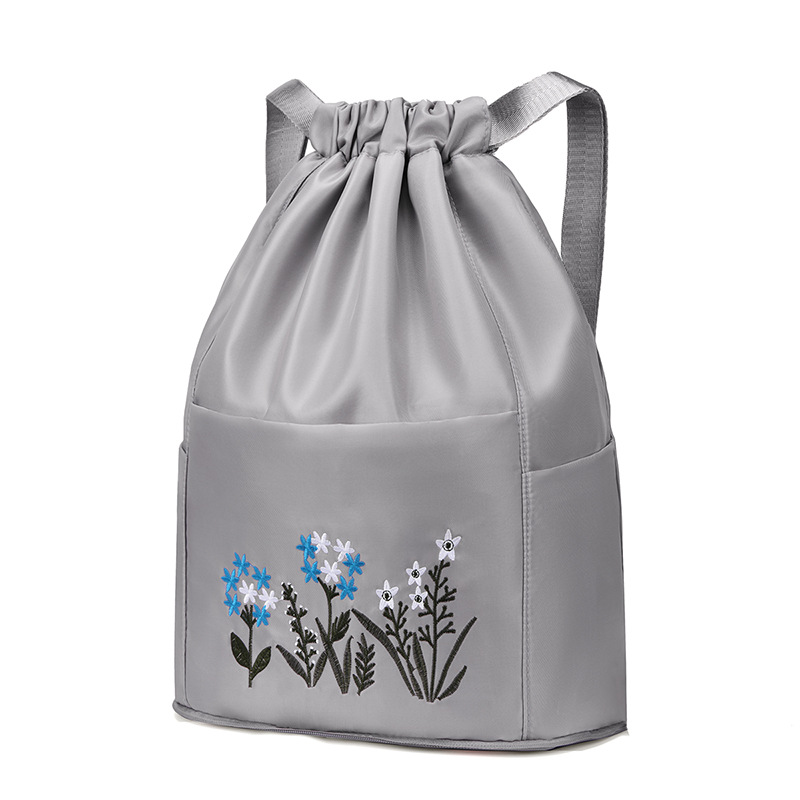 New embroidered Oxford drawstring backpacks with large capacity, fashionable outdoor trend, travel folding backpacks, cross-border wholesale pic 14