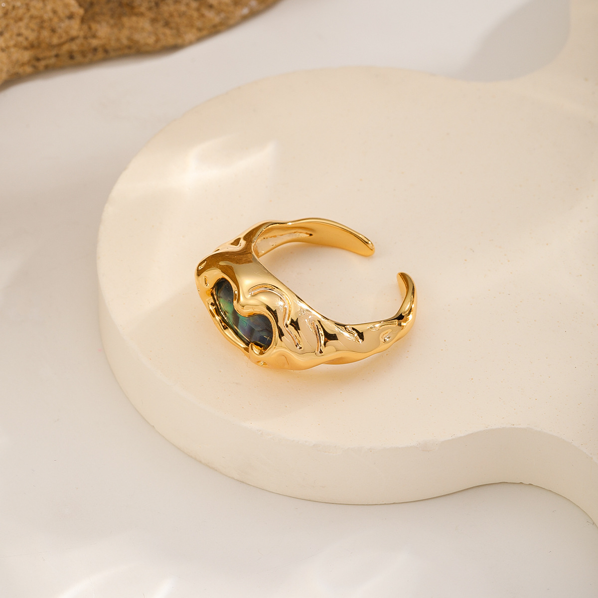 娜莎鲍鱼贝壳戒指小众高级感情侣对戒活口可调节大小手饰戒指女详情10