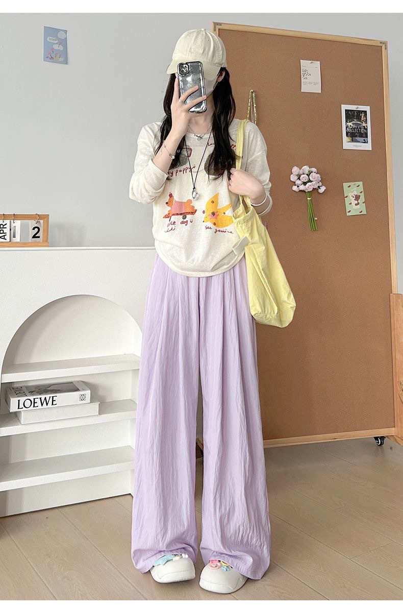 升级不缩水欧若风肌理感山本裤女春夏高腰垂感显瘦百搭休闲裤直筒详情18